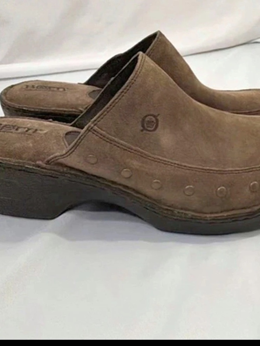 Born Brown Suede Clogs